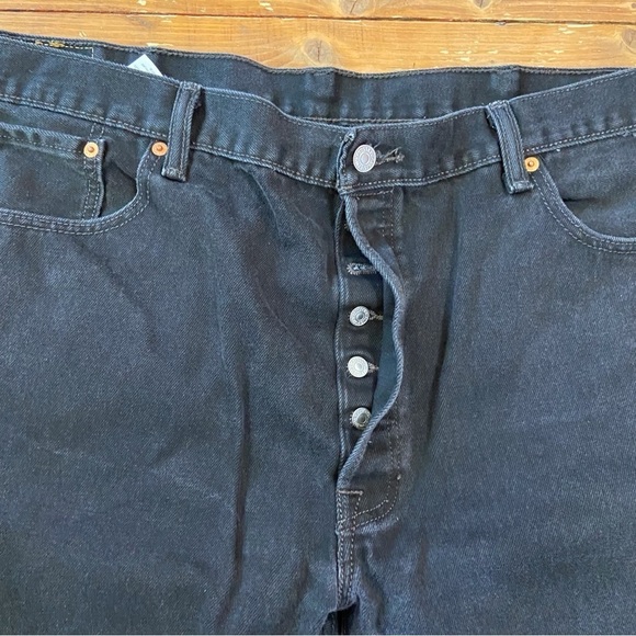 LEVI’S 501 men black button fly 100% cotton Plus size 42 - Picture 4 of 14